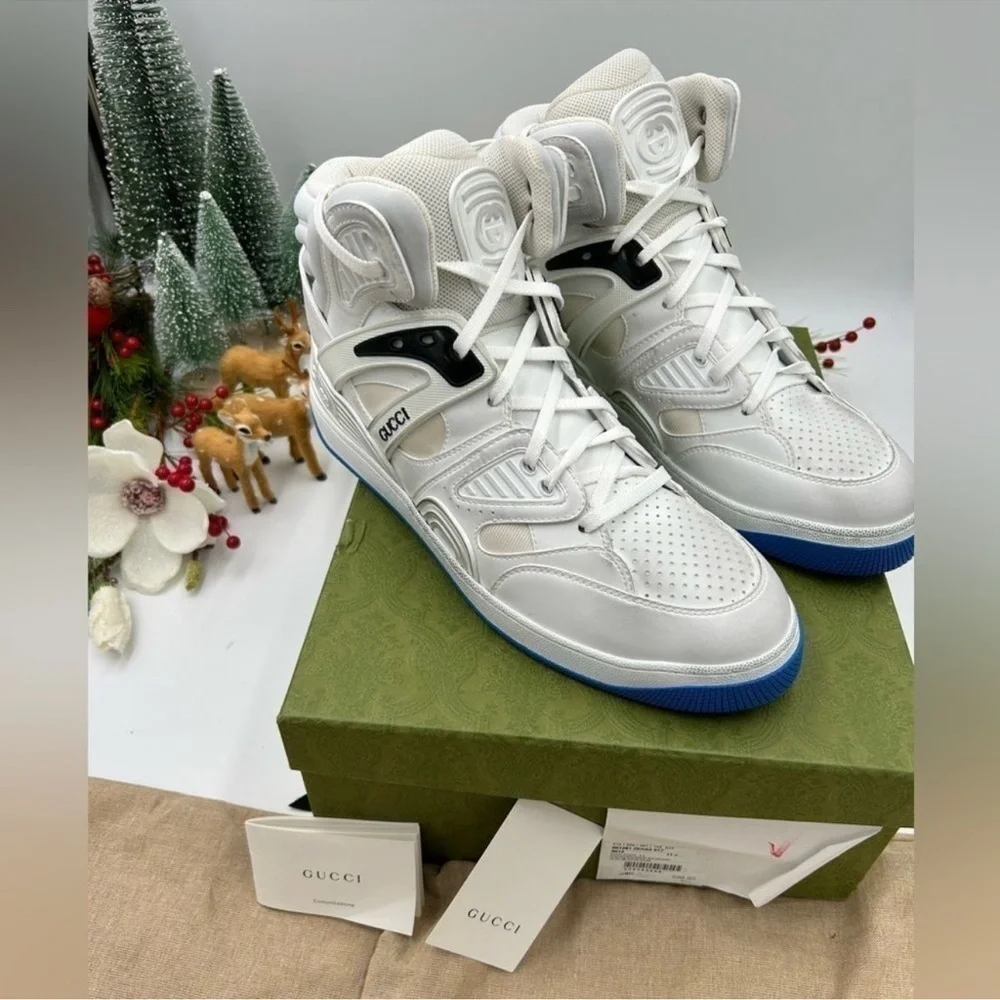 Men’s Gucci basket, GG supreme high top sneaker size 11.5 made in Italy